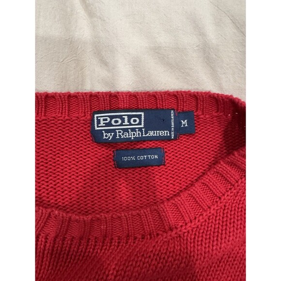 Vintage Polo Ralph Lauren America USA Striped Crew Neck Sweater Mens Medium - Picture 3 of 5